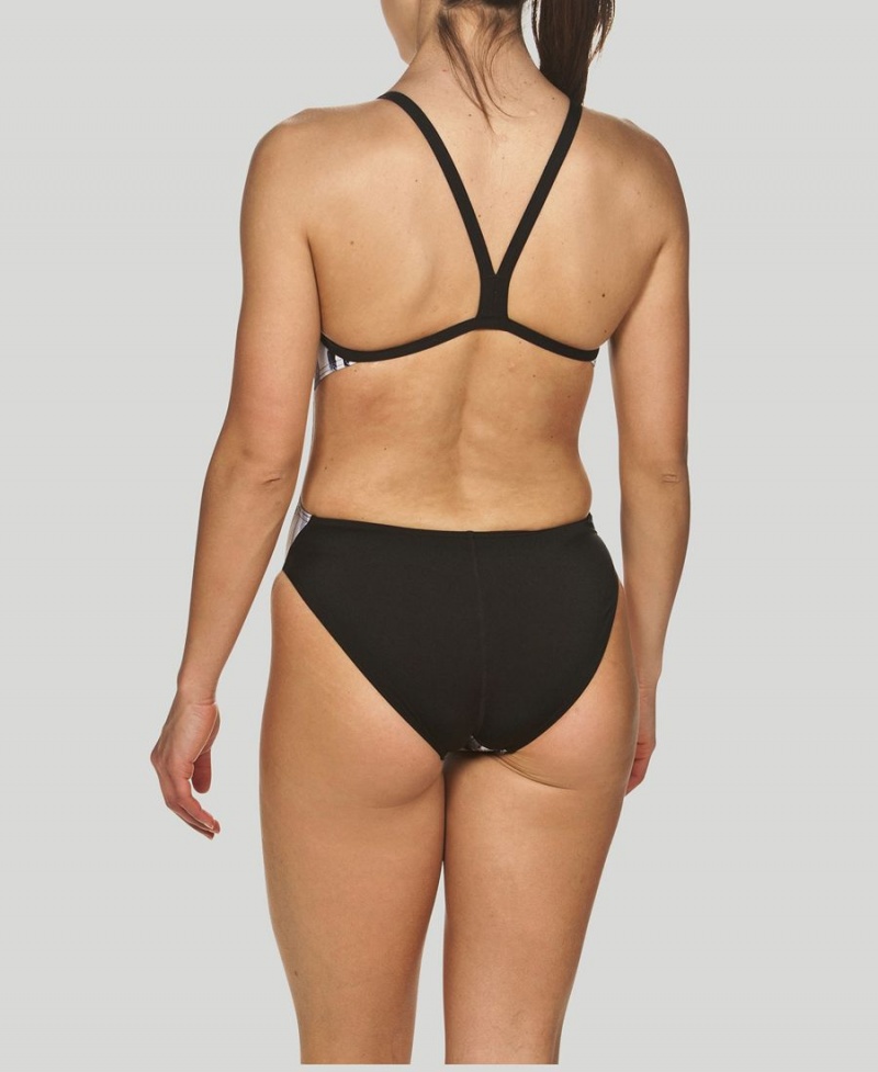 Maillot de Bain Arena Riviera Challenge Back Noir Blanche Femme | VRM-12149559