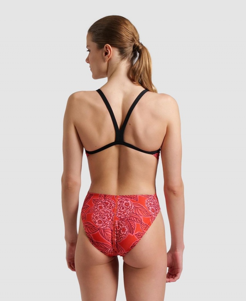 Maillot de Bain Arena Hydrangea Bouquet Challenge Back Rouge Femme | FPV-71848345