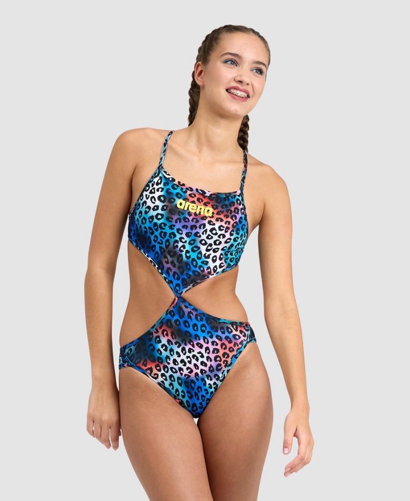 Maillot de Bain Arena Rule Breaker Twist'N'Mix Noir Multicolore Femme | DQV-20749494