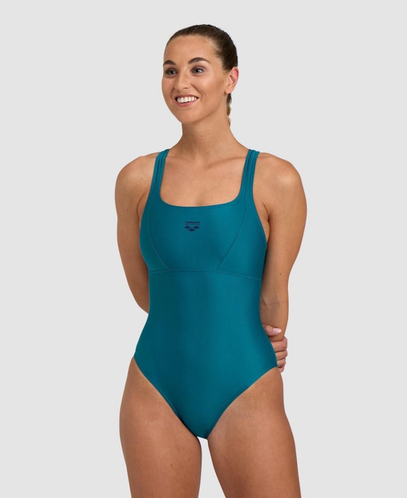 Maillot de Bain Arena Solid Control Pro Back Bleu Femme | QHN-80044383