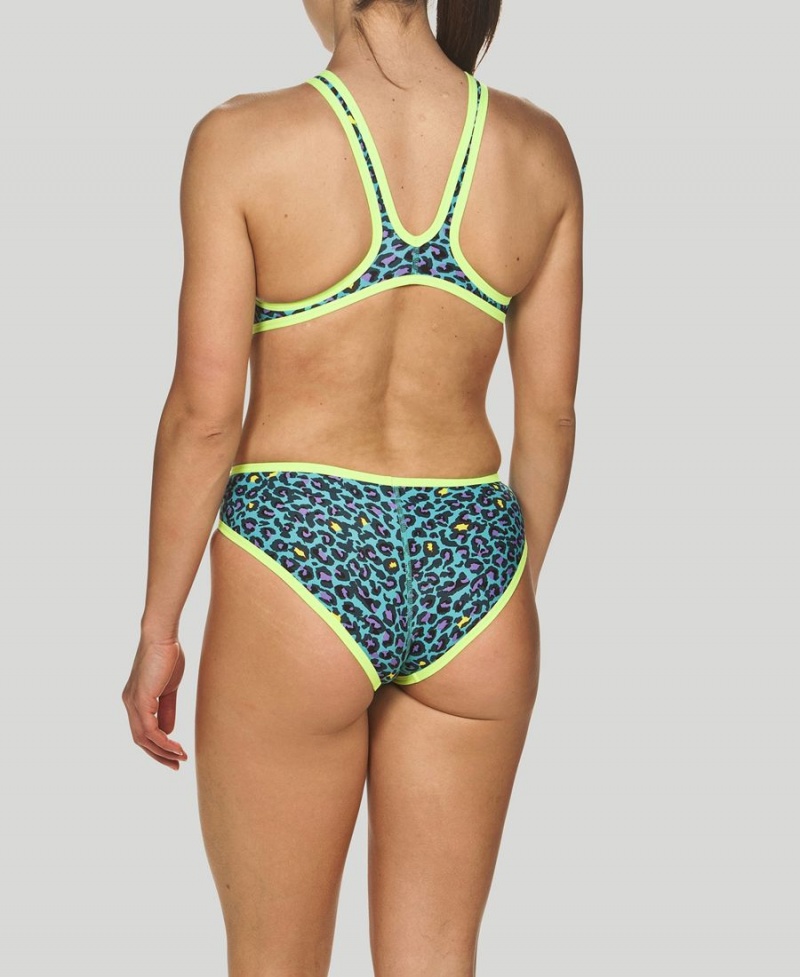 Maillot de Bain Arena The One Leopard Print Turquoise Vert Femme | KMU-80543920