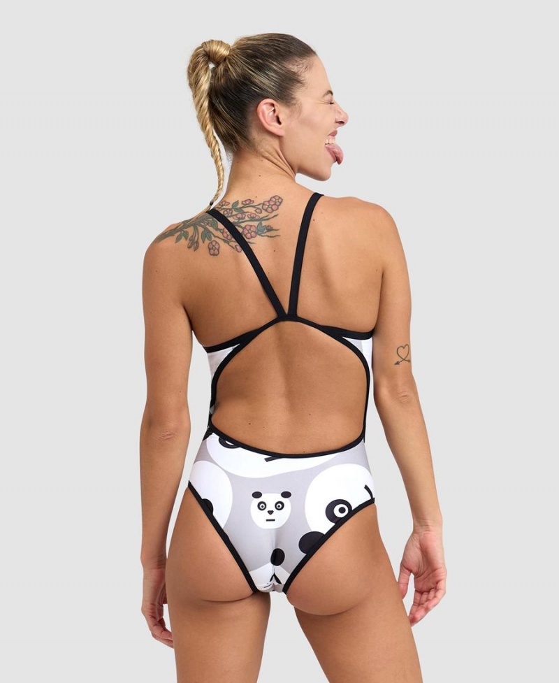 Maillot de Bain Arena Crazy Super Fly Back Noir Blanche Multicolore Femme | YTL-15162631