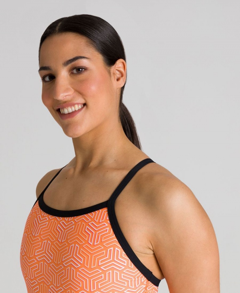 Maillot de Bain Arena Kikko Light Drop Back Noir Orange Femme | DGY-76853396