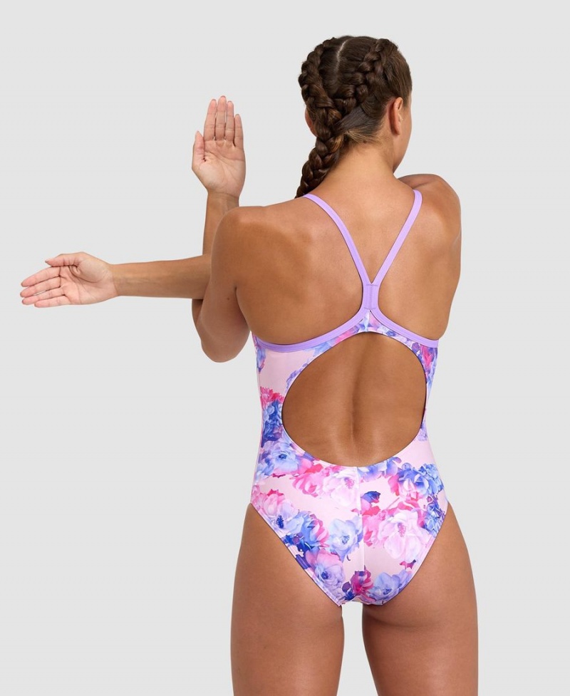 Maillot de Bain Arena Spring Garden Light Drop Back Violette Multicolore Femme | XTI-36810763