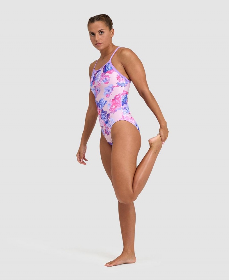 Maillot de Bain Arena Spring Garden Light Drop Back Violette Multicolore Femme | XTI-36810763