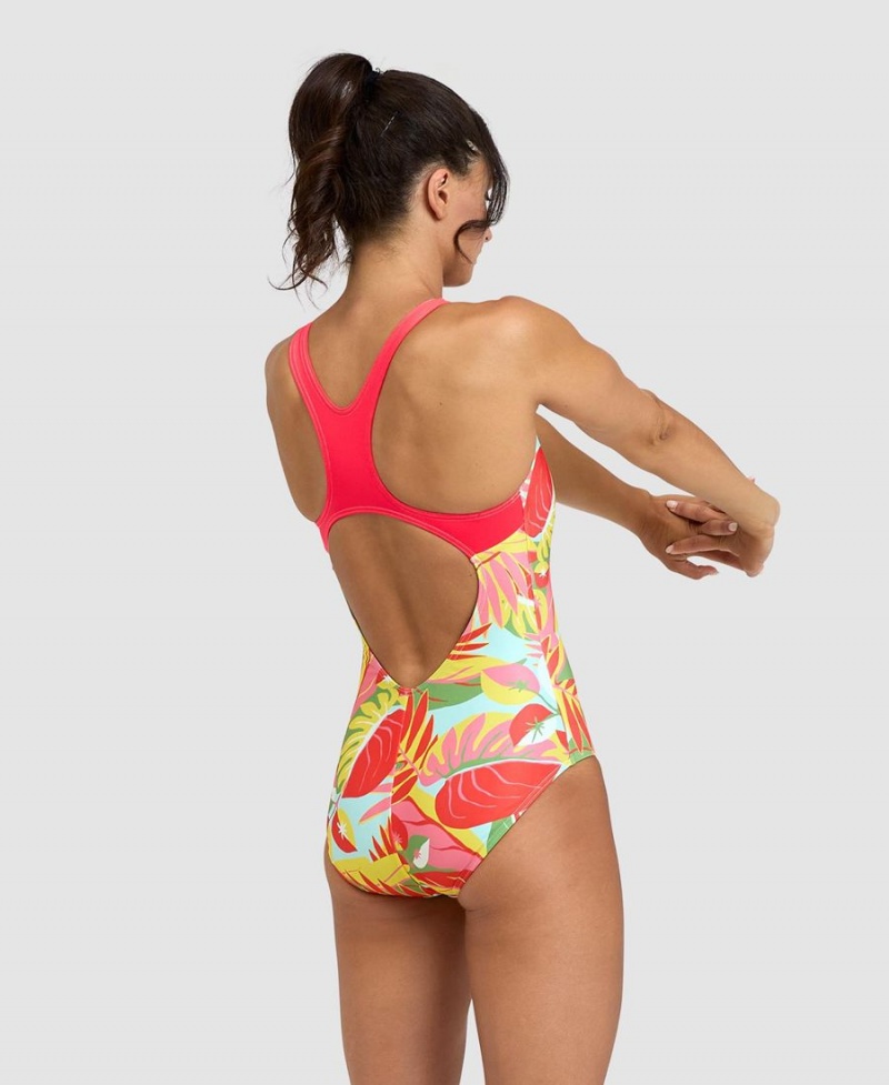 Maillot de Bain Arena Tropic Control Pro Back Rouge Multicolore Femme | MVY-93245966