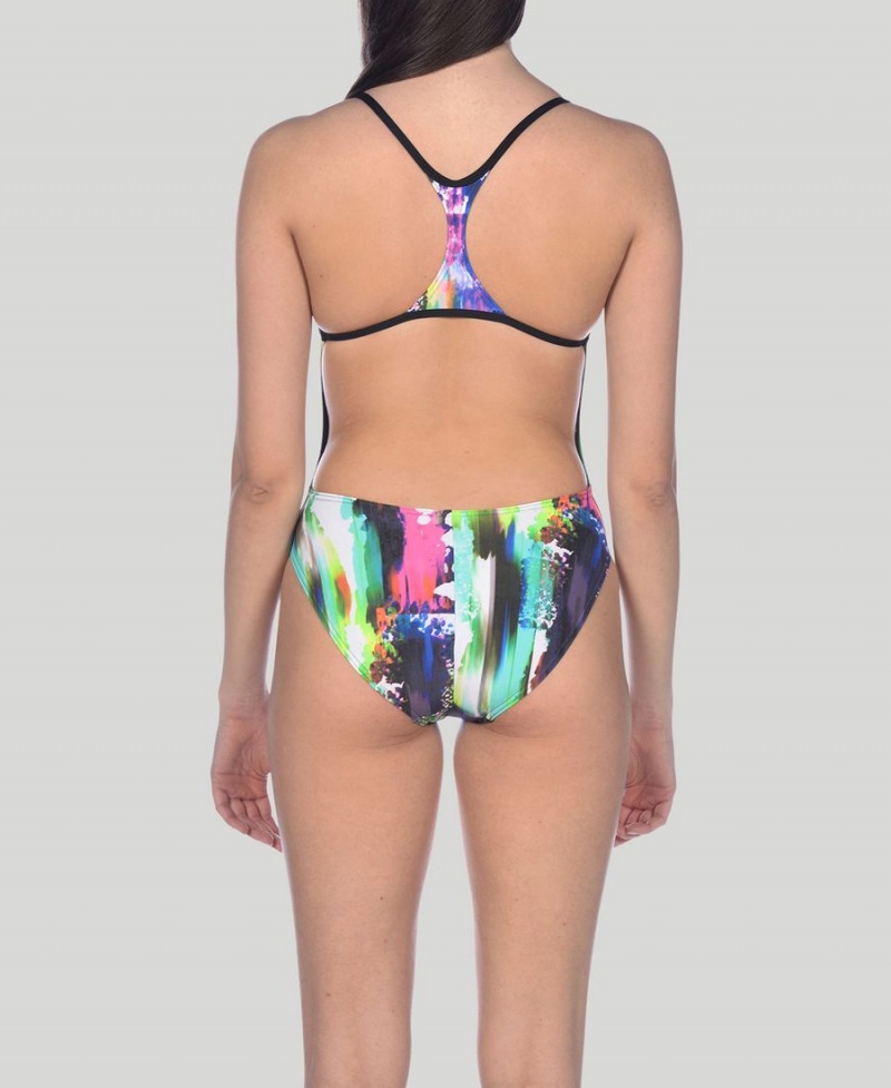 Maillot de Bain Arena Vivid Booster Back Rose Multicolore Femme | UHU-19545476