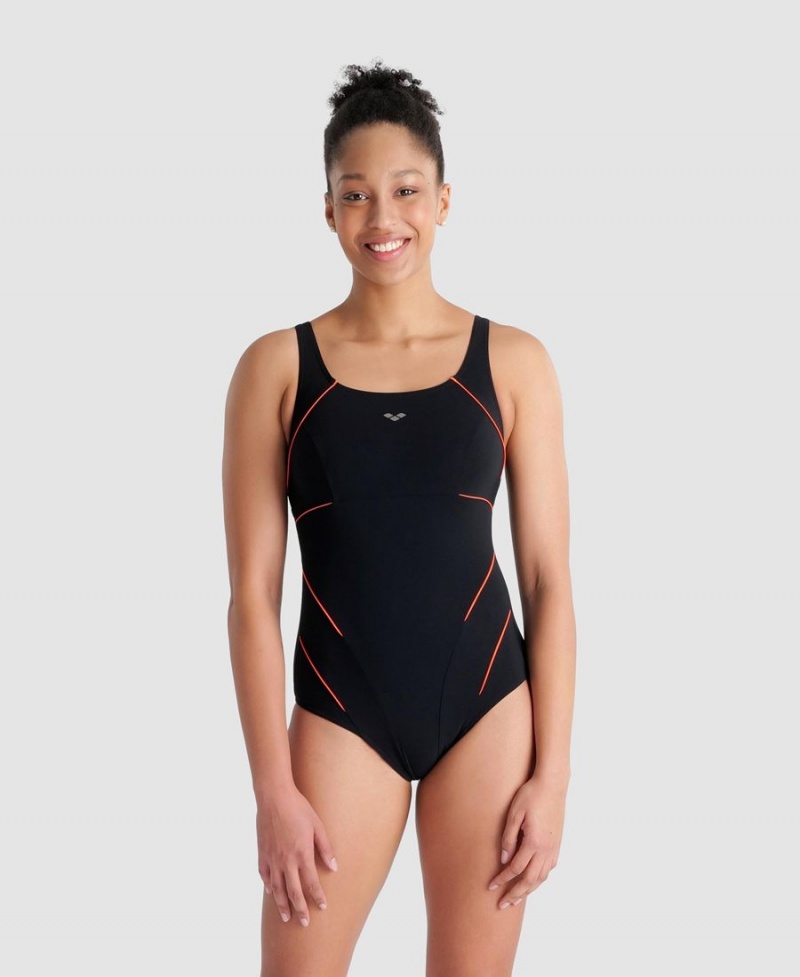 Maillot de Bain Arena Jewel Wing Back Noir Rouge Femme | FSK-24279679