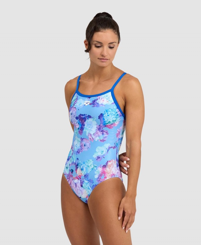 Maillot de Bain Arena Spring Garden Light Drop Back Bleu Multicolore Femme | MRP-14386642