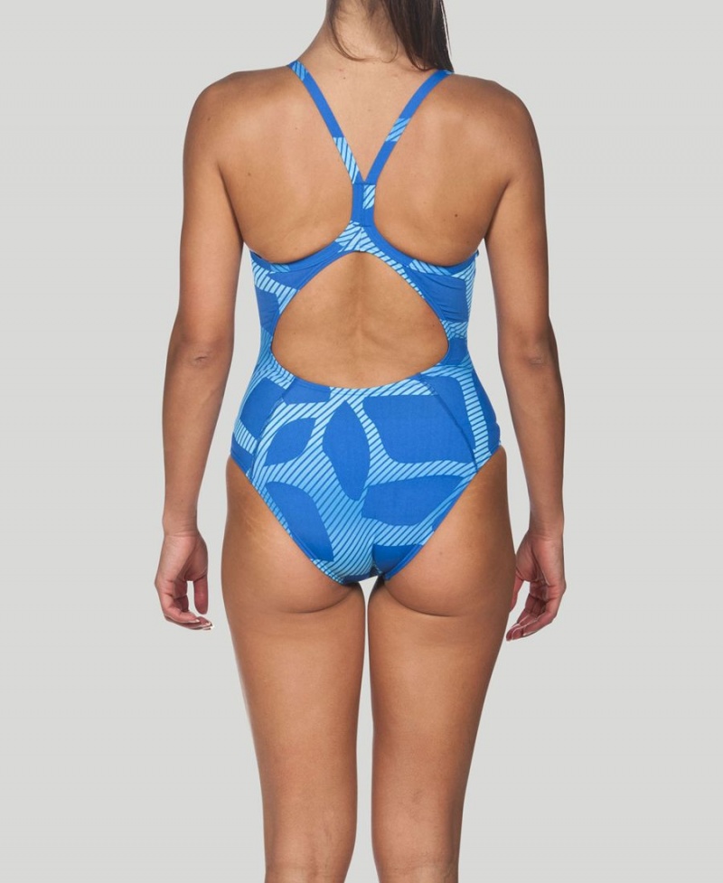 Maillot de Bain Arena Spider Light Drop Back Bleu Femme | WIT-99543913