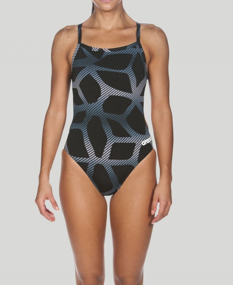 Maillot de Bain Arena Spider Challenge Back Noir Femme | PRQ-39658401