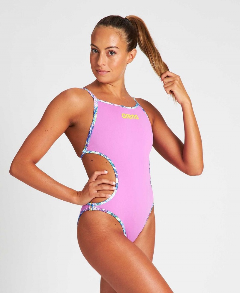 Maillot de Bain Arena Rule Breaker Hooked Reversible Violette Multicolore Femme | RPI-77001252