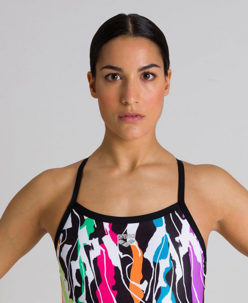 Maillot de Bain Arena Flex Challenge Back Noir Multicolore Femme | IYE-14154716