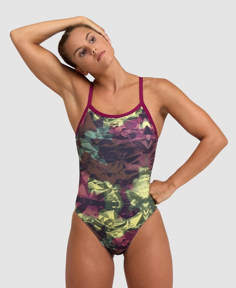 Maillot de Bain Arena Hero Camo Challenge Back Rouge Multicolore Femme | GQP-41750797