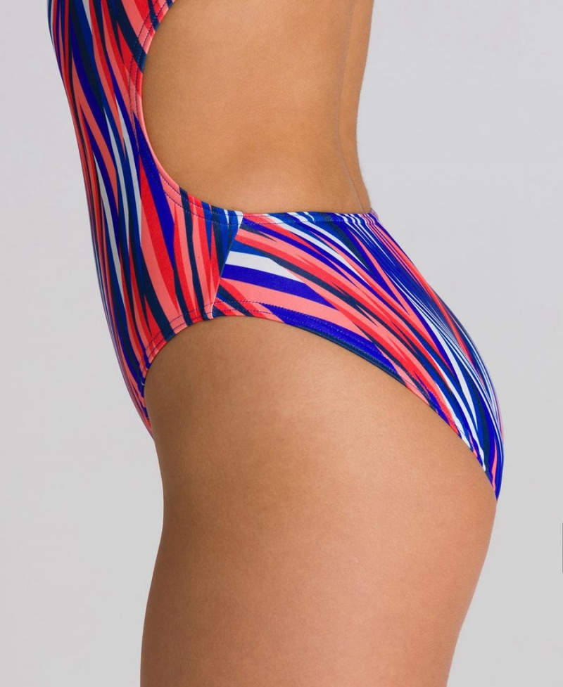 Maillot de Bain Arena Speed Stripes Challenge Back Bleu Marine Multicolore Femme | HZE-72764110