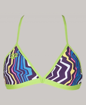 Haut de Bikini Arena Zig Zag Tie Back Violette Vert Femme | EKY-13982368