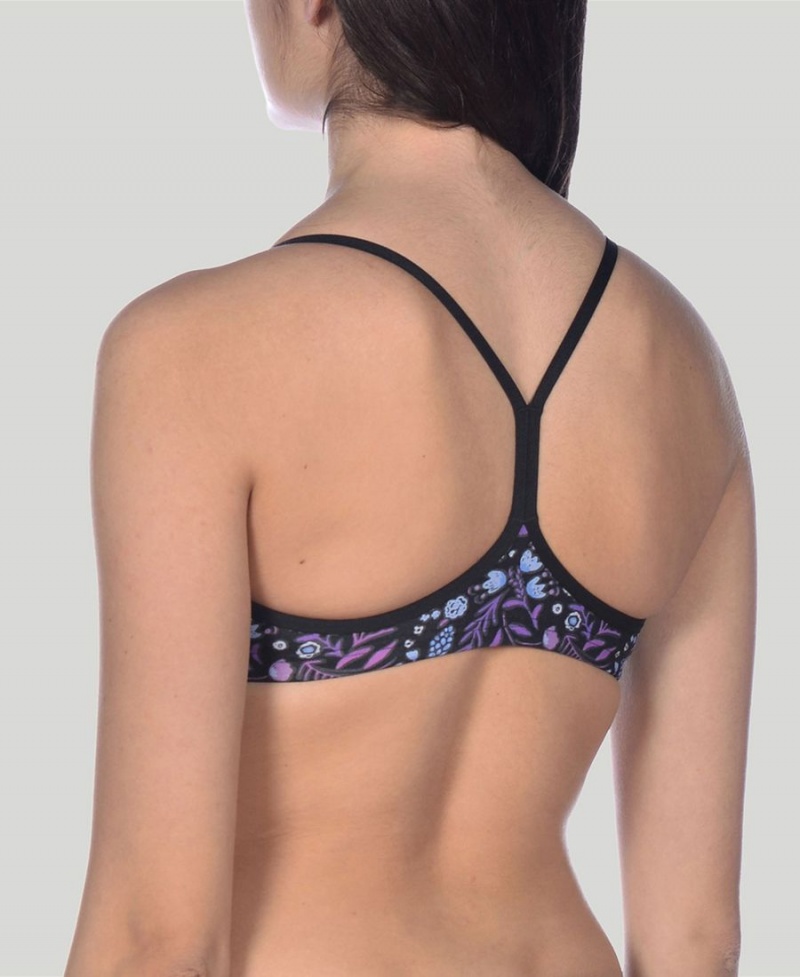 Haut de Bikini Arena BE Bandeau Noir Multicolore Femme | QAF-37666500