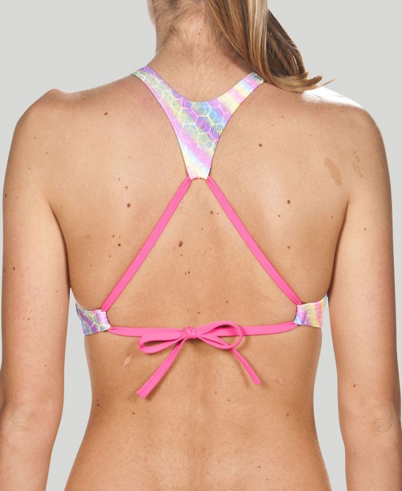 Haut de Bikini Arena Crop Think Violette Multicolore Femme | SBU-22156286