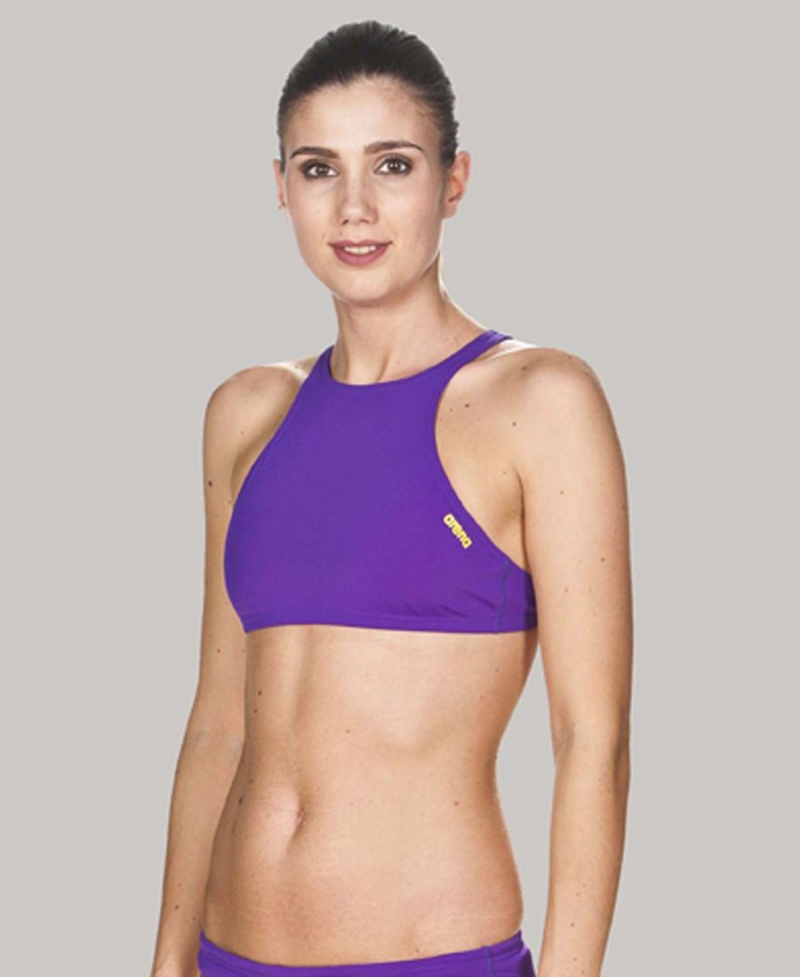 Haut de Bikini Arena Crop Think Violette Femme | HFK-49953891