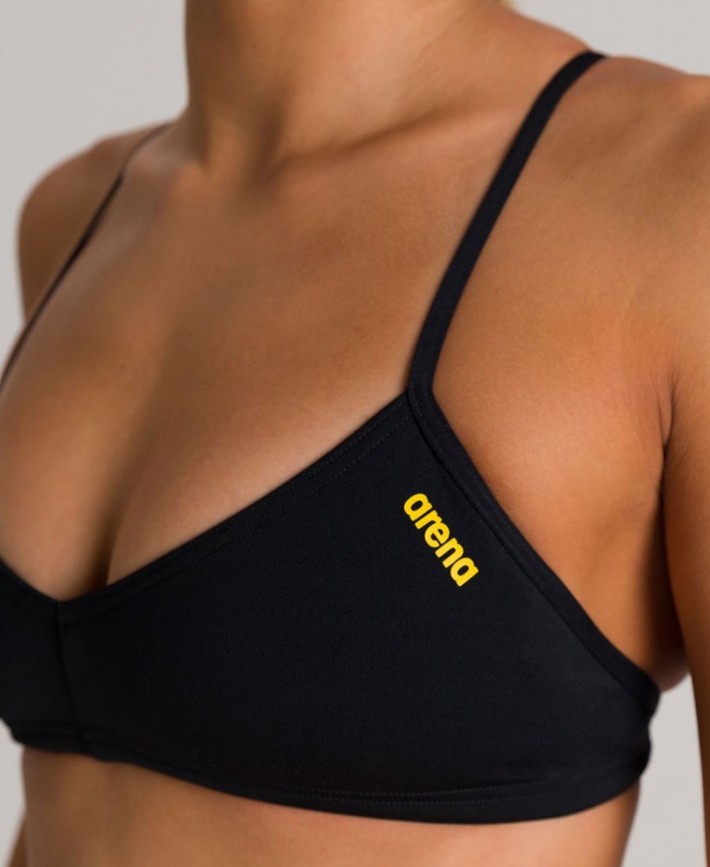 Haut de Bikini Arena Bandeau Live Noir Jaune Femme | PSX-85084196