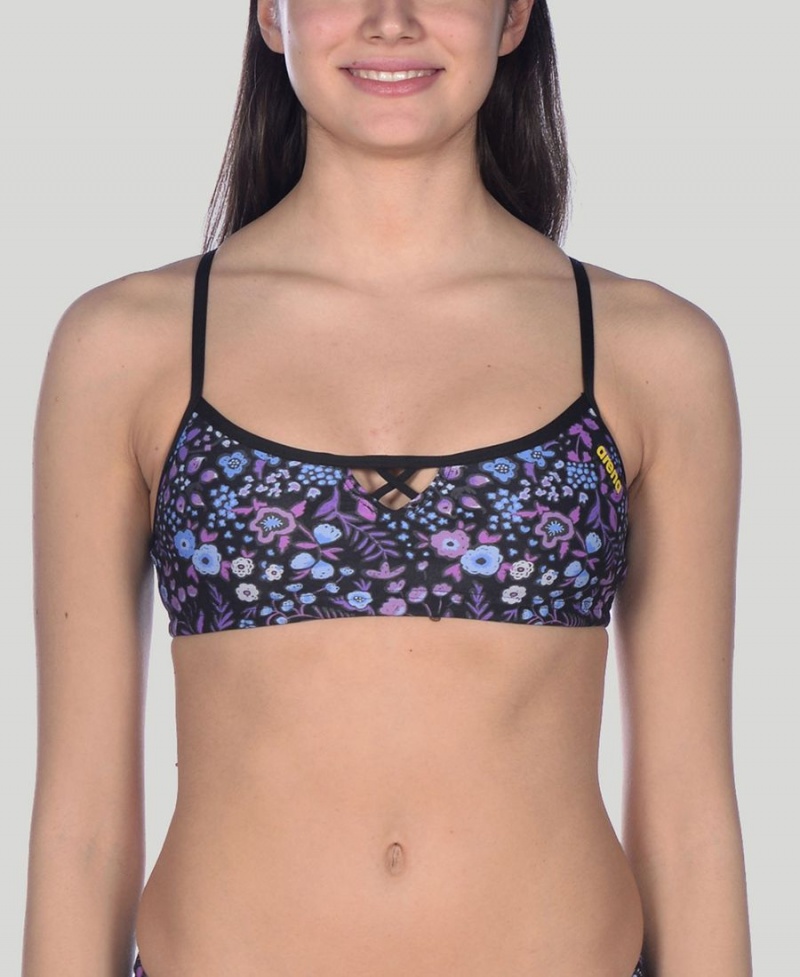 Haut de Bikini Arena BE Bandeau Noir Multicolore Femme | QAF-37666500