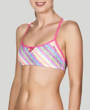 Haut de Bikini Arena BE Bandeau Rose Multicolore Femme | CZN-43642036