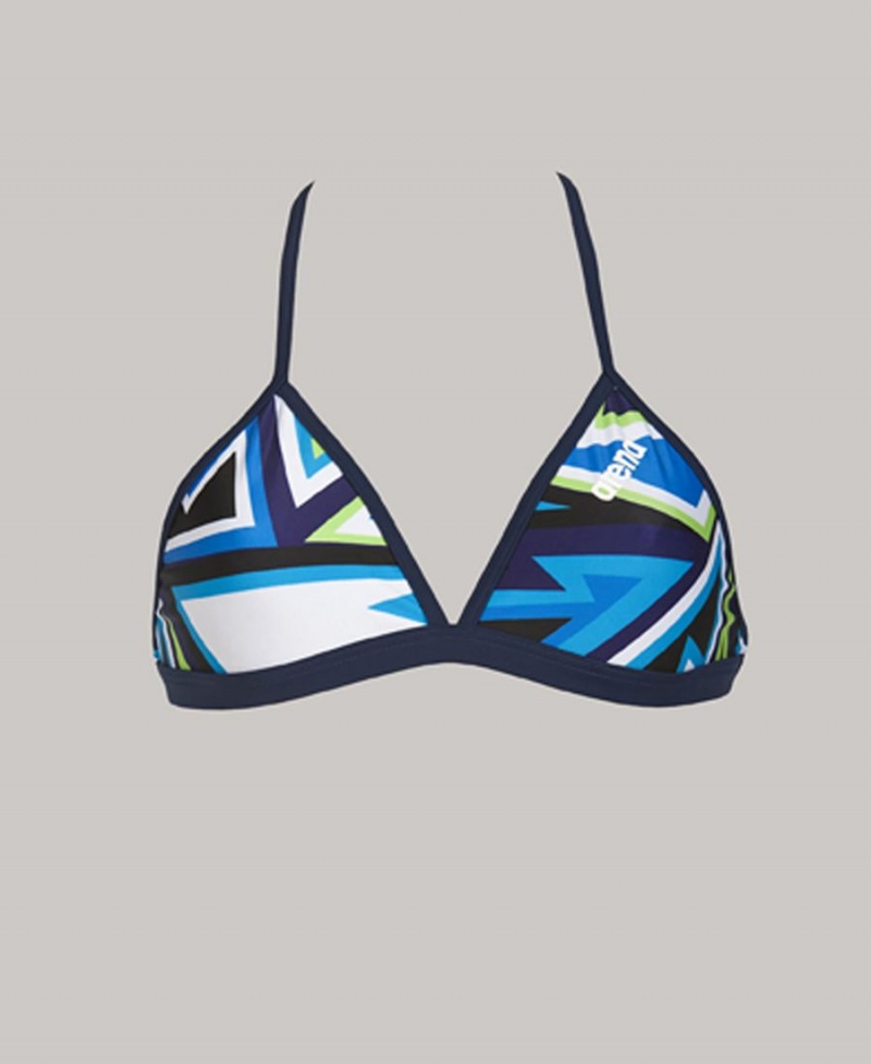 Haut de Bikini Arena Tulum Tie Back Bleu Multicolore Femme | TEM-30901807