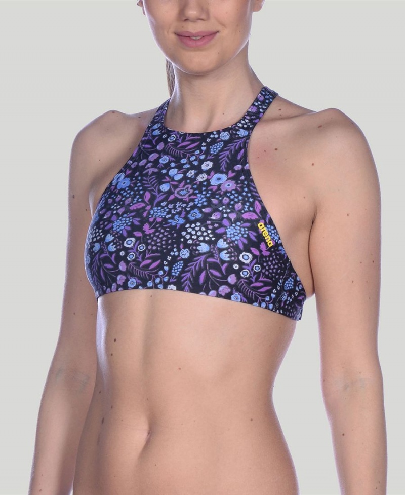 Haut de Bikini Arena Crop Think Noir Multicolore Femme | AMQ-08749635