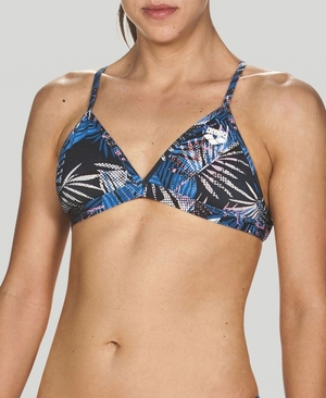 Haut de Bikini Arena Floral Allover Tie Back Bleu Marine Multicolore Femme | PMZ-44405673