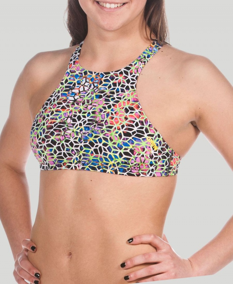 Haut de Bikini Arena Crop Think Noir Multicolore Femme | VAE-67679741