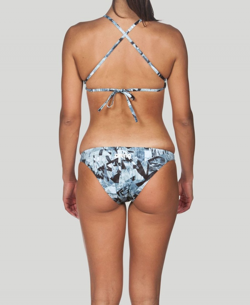 Haut de Bikini Arena Glitch Tie Back Blanche Multicolore Femme | EVB-55797896