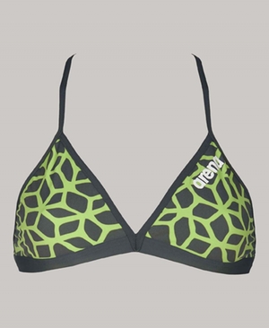 Haut de Bikini Arena Carbonics Tie Back Grise Vert Femme | JLM-88929900