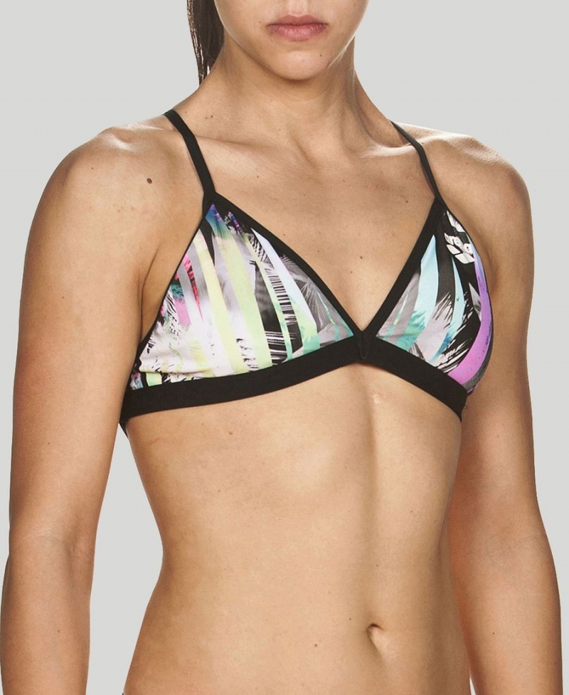 Haut de Bikini Arena Riviera Tie Back Noir Multicolore Femme | YJK-68083777