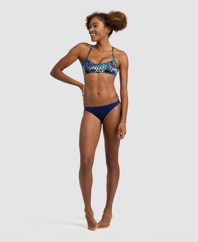 Haut de Bikini Arena Live Bandeau Bleu Multicolore Femme | QJX-65588353