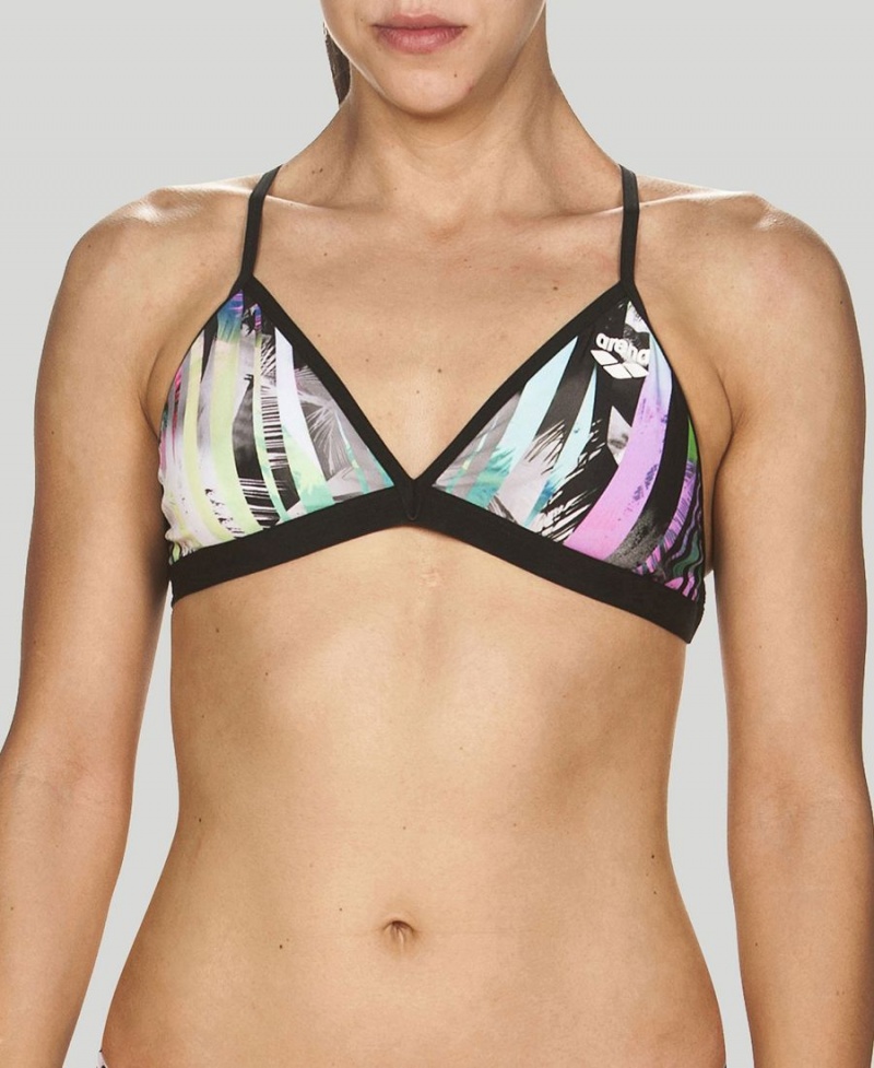 Haut de Bikini Arena Riviera Tie Back Noir Multicolore Femme | YJK-68083777