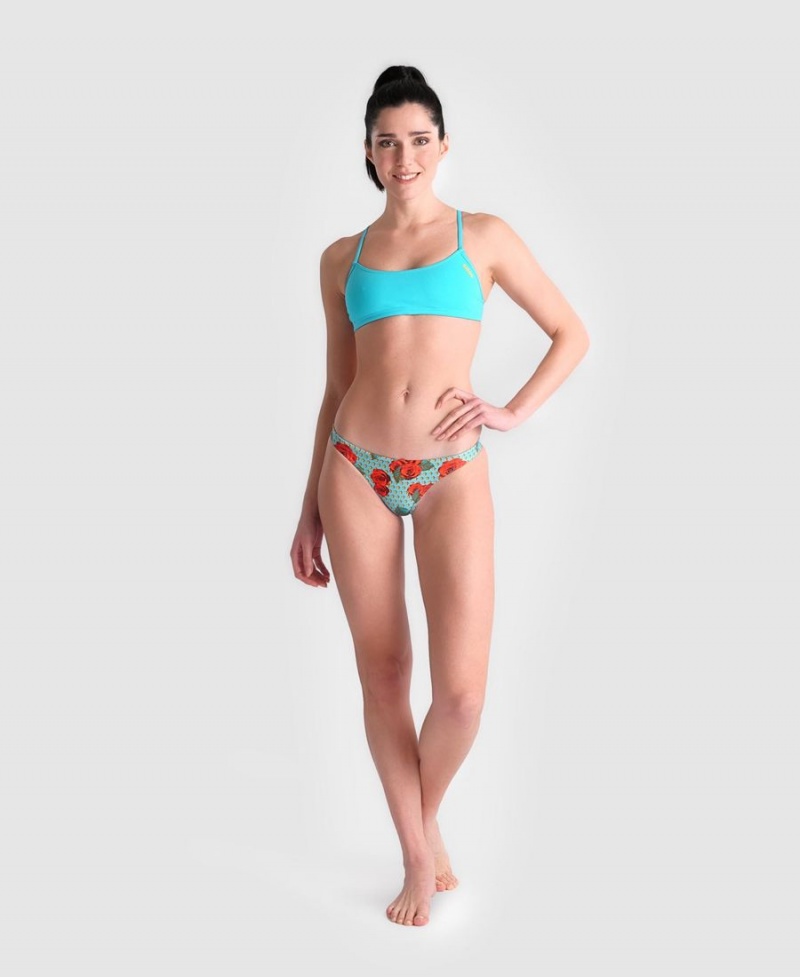 Bas de Bikini Arena Free Turquoise Multicolore Femme | FKV-77234477