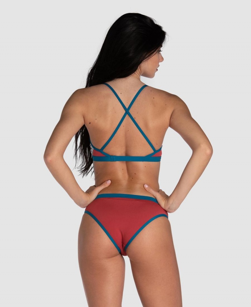 Maillot de Bain Arena Icons Solid Cross Back Rouge Bleu Femme | QQP-98871310