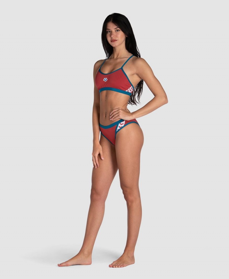 Maillot de Bain Arena Icons Solid Cross Back Rouge Bleu Femme | QQP-98871310