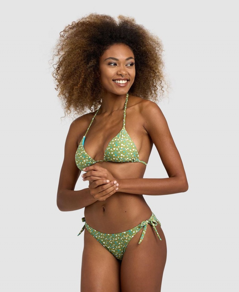 Maillot de Bain Arena Allover Triangle Vert Olive Multicolore Femme | SSO-44473438