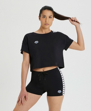 T-Shirt Arena Corrine Team Crop Noir Femme | SVI-45090545