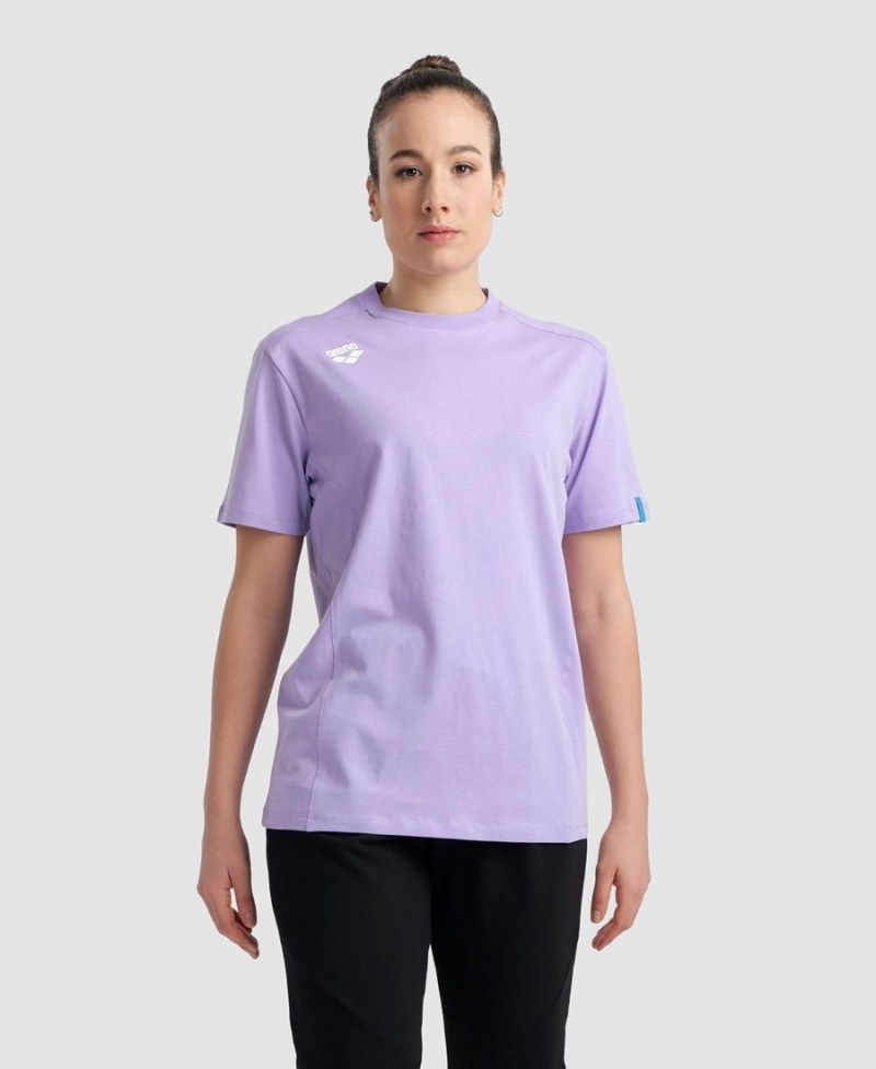 T-Shirt Arena Team Panel Violette Femme | YZX-21555469