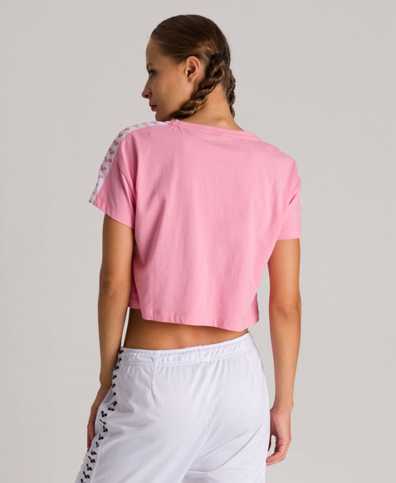 T-Shirt Arena Corrine Team Crop Rose Femme | MVX-87580704