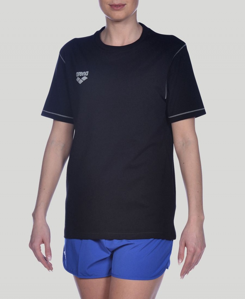 T-Shirt Arena Team Line Corta Sleeve Noir Femme | PZW-22075844