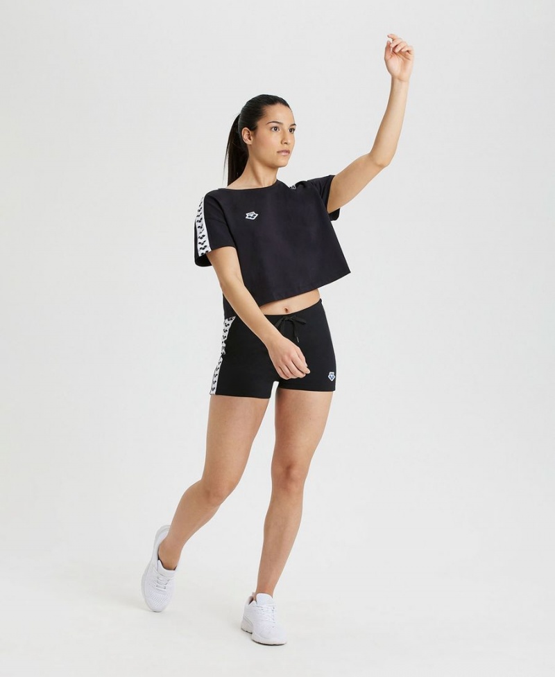 T-Shirt Arena Corrine Team Crop Noir Femme | SVI-45090545