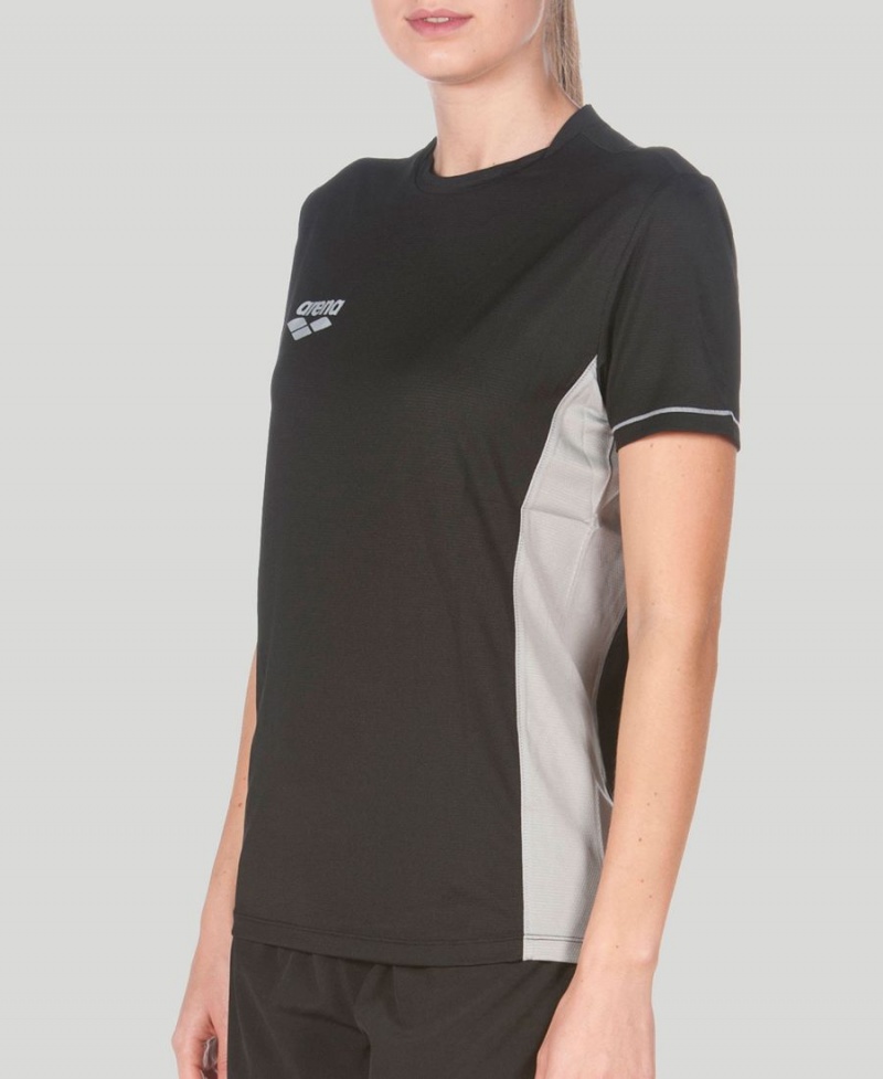 T-Shirt Arena Team Line Tech Corta Sleeve Noir Femme | FDV-64926984