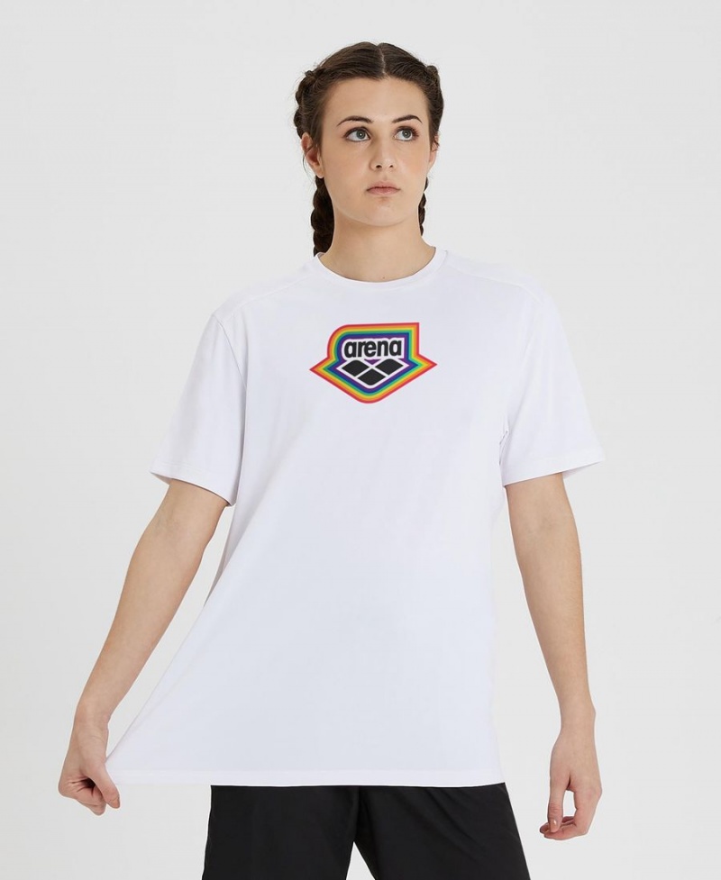 T-Shirt Arena Pride Collection Blanche Femme | HSF-24206181