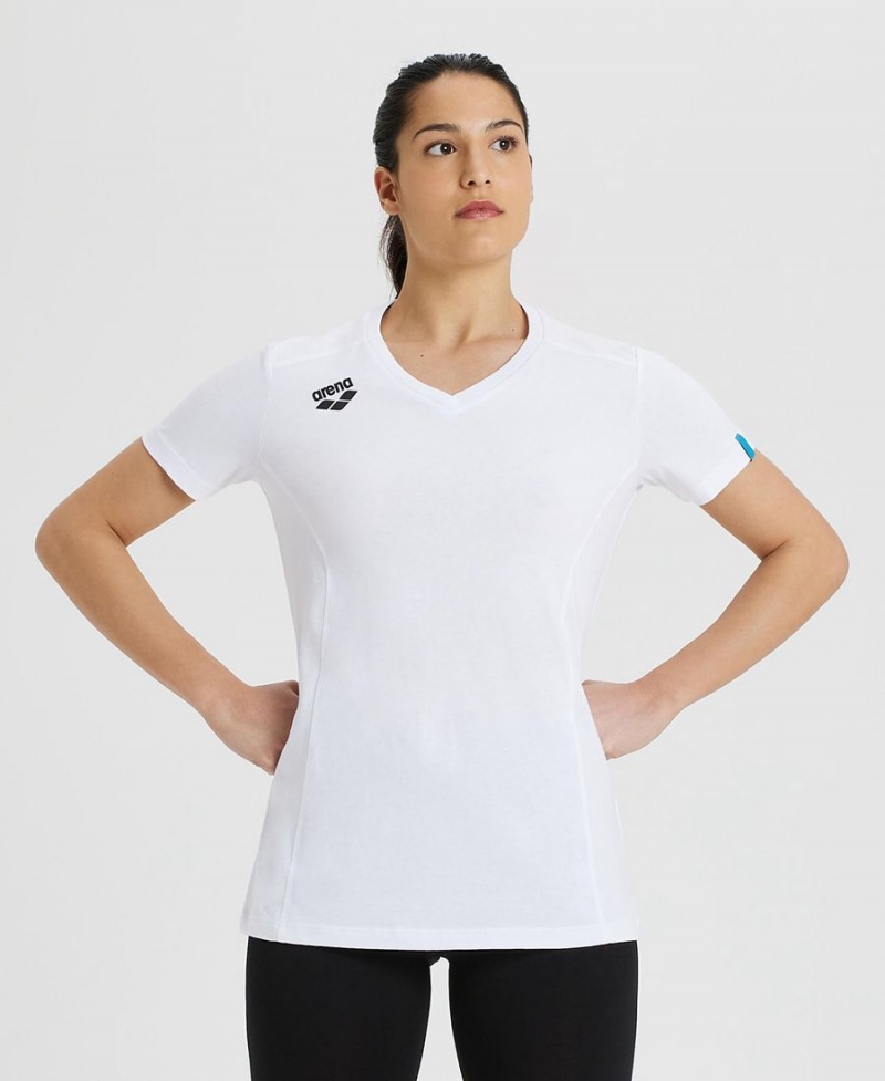 T-Shirt Arena Team Panel Blanche Femme | FTL-17417625