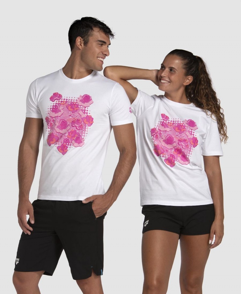 T-Shirt Arena Breast Cancer Awareness Collection Blanche Femme | JNS-08584401