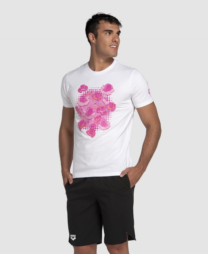 T-Shirt Arena Breast Cancer Awareness Collection Blanche Femme | JNS-08584401