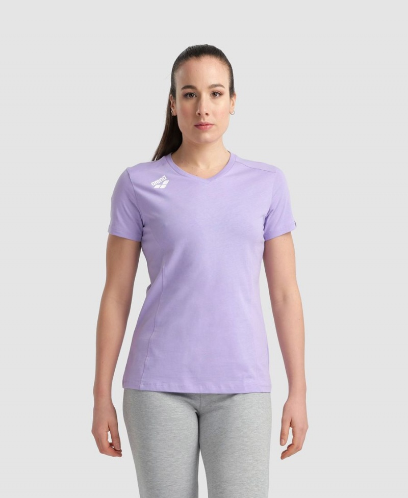 T-Shirt Arena Team Panel Violette Femme | VYL-13174418